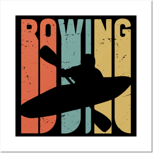 Retro Rowing design, vintage rowing athlete gift, textured rowing Posters and Art